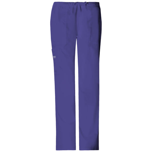 Cherokee Workwear Core Stretch 4044 Scrubs Pants Women's Mid Rise Drawstring Cargo Grape