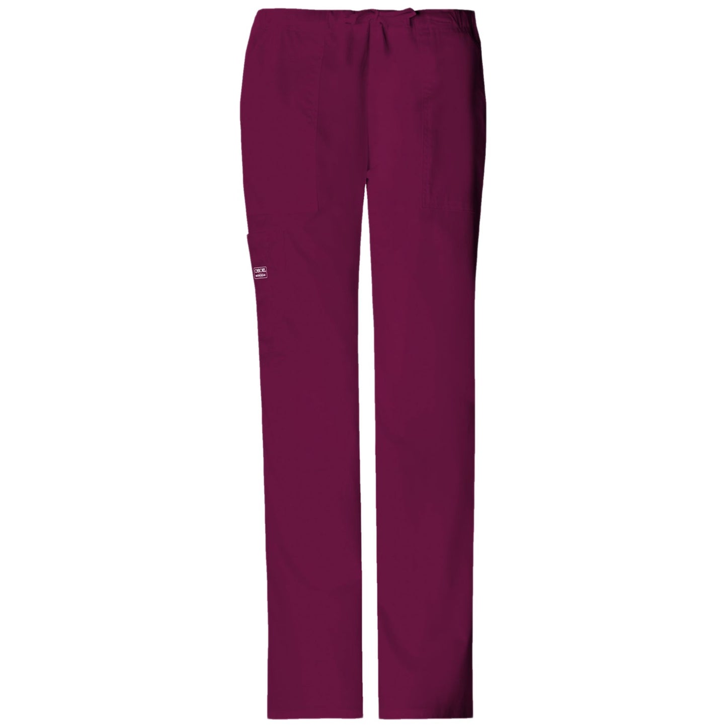 Cherokee Workwear Core Stretch 4044 Scrubs Pants Women's Mid Rise Drawstring Cargo Wine