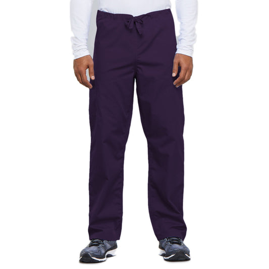 Cherokee Workwear 4100 Scrubs Pants Unisex Drawstring Cargo Eggplant