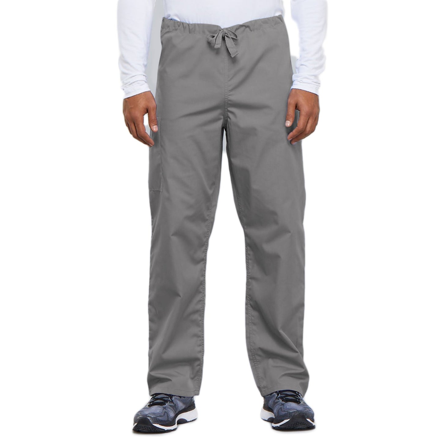Cherokee Workwear 4100 Scrubs Pants Unisex Drawstring Cargo Grey