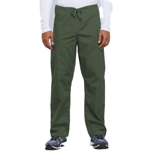 Cherokee Workwear 4100 Scrubs Pants Unisex Drawstring Cargo Olive