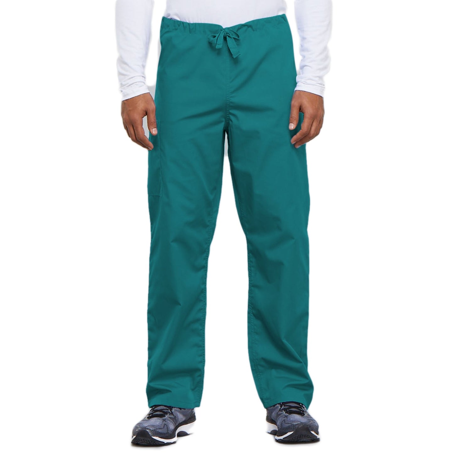 Cherokee Workwear 4100 Scrubs Pants Unisex Drawstring Cargo Teal Blue