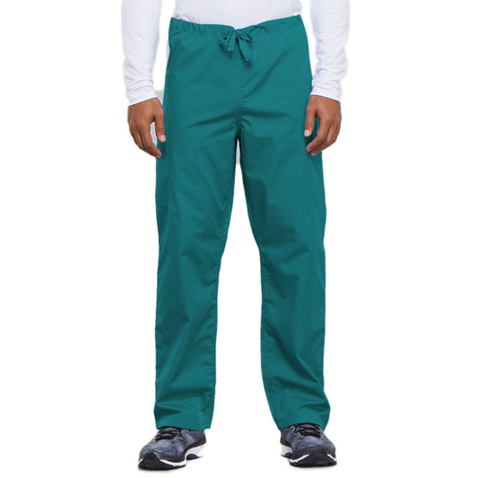 Cherokee Workwear 4100 Scrubs Pants Unisex Drawstring Cargo Teal Blue