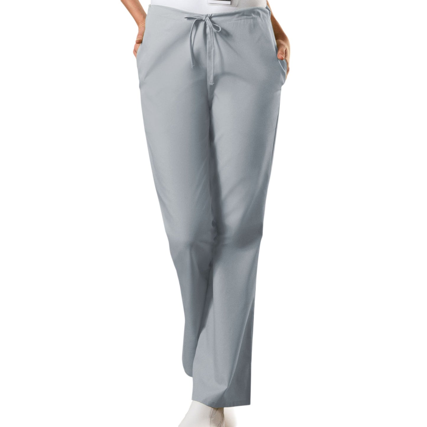 Cherokee Workwear 4101 Scrubs Pants Women's Natural Rise Flare Leg Drawstring Grey