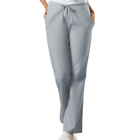 Cherokee Workwear 4101 Scrubs Pants Women's Natural Rise Flare Leg Drawstring Grey
