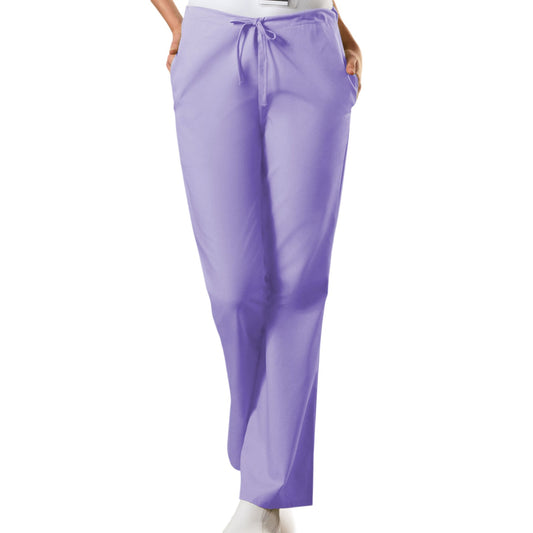 Cherokee Workwear 4101 Scrubs Pants Women's Natural Rise Flare Leg Drawstring Orchid