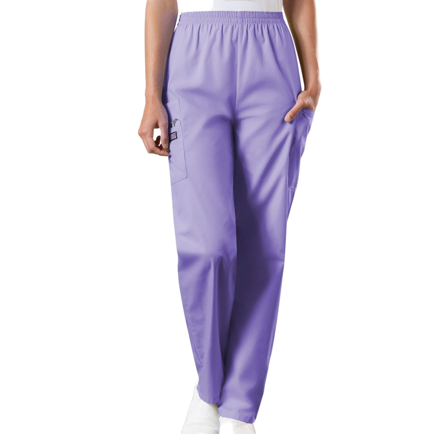 Cherokee Workwear 4200 Scrubs Pants Women's Natural Rise Tapered Pull-On Cargo Orchid