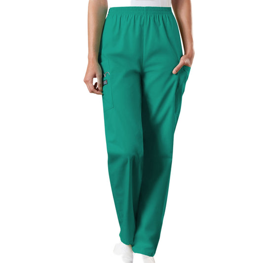 Cherokee Workwear 4200 Scrubs Pants Women's Natural Rise Tapered Pull-On Cargo Surgical Green