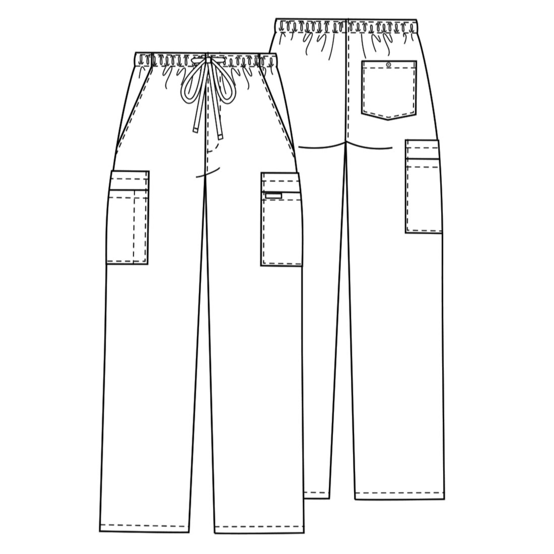 Cherokee Workwear Core Stretch 4243 Scrubs Pants Men's Drawstring Cargo Caribbean Blue 3XL