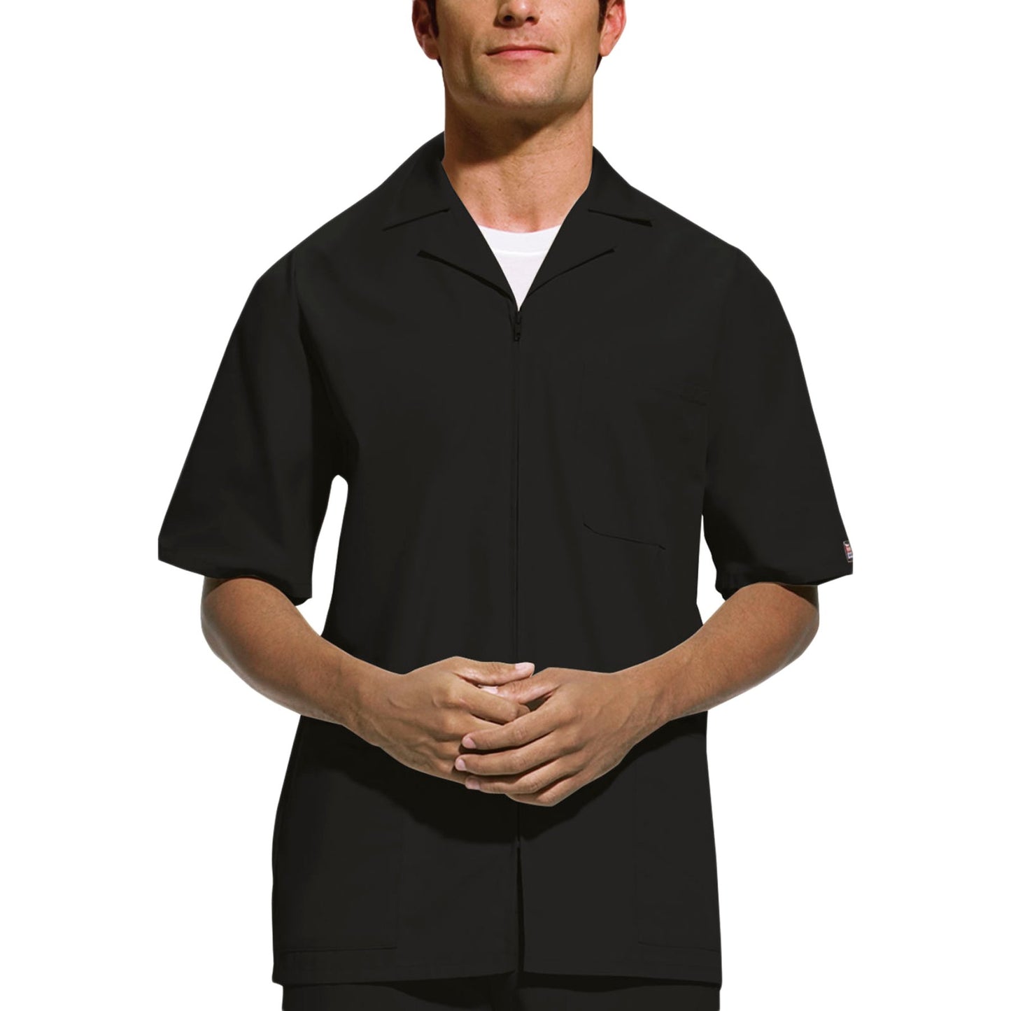 Cherokee Workwear 4300 Scrubs Jacket Men's Zip Front Black
