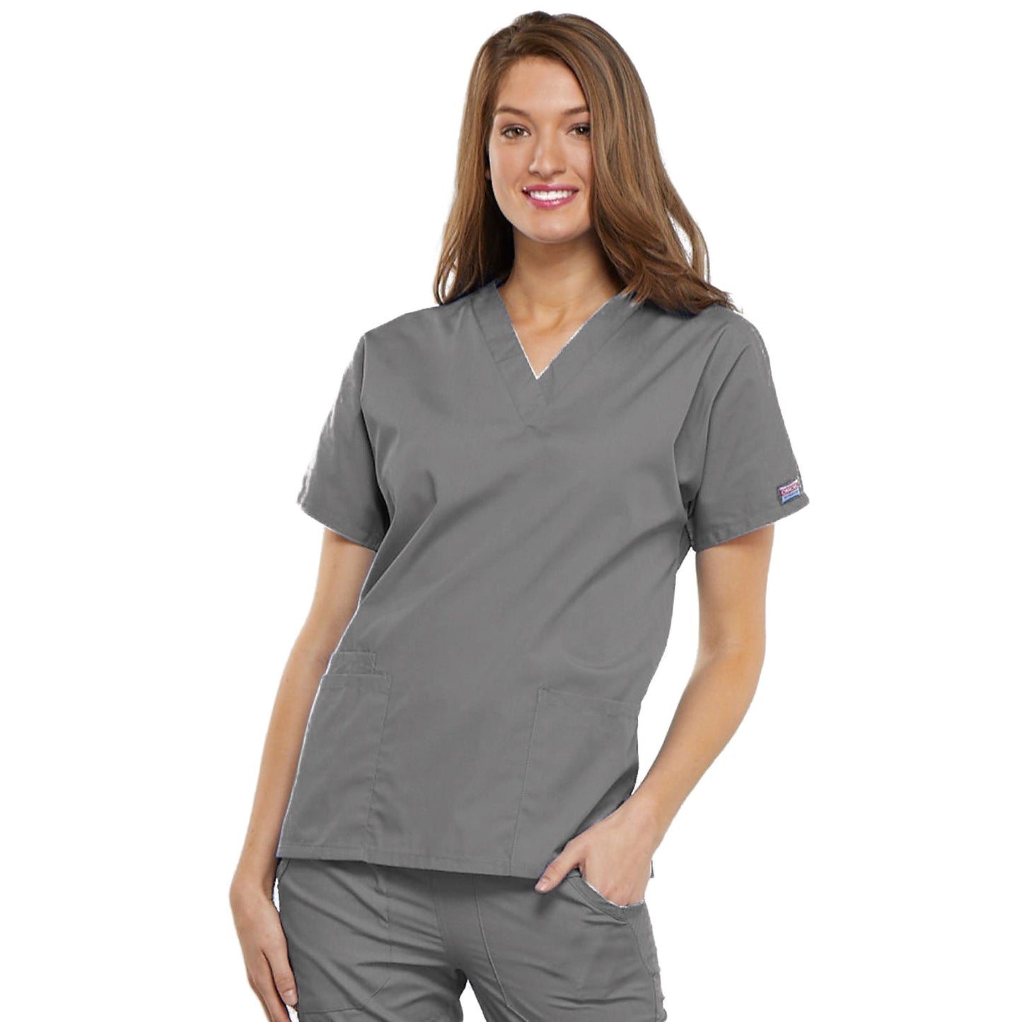Cherokee Workwear 4700 Scrubs Top Women's V-Neck Grey