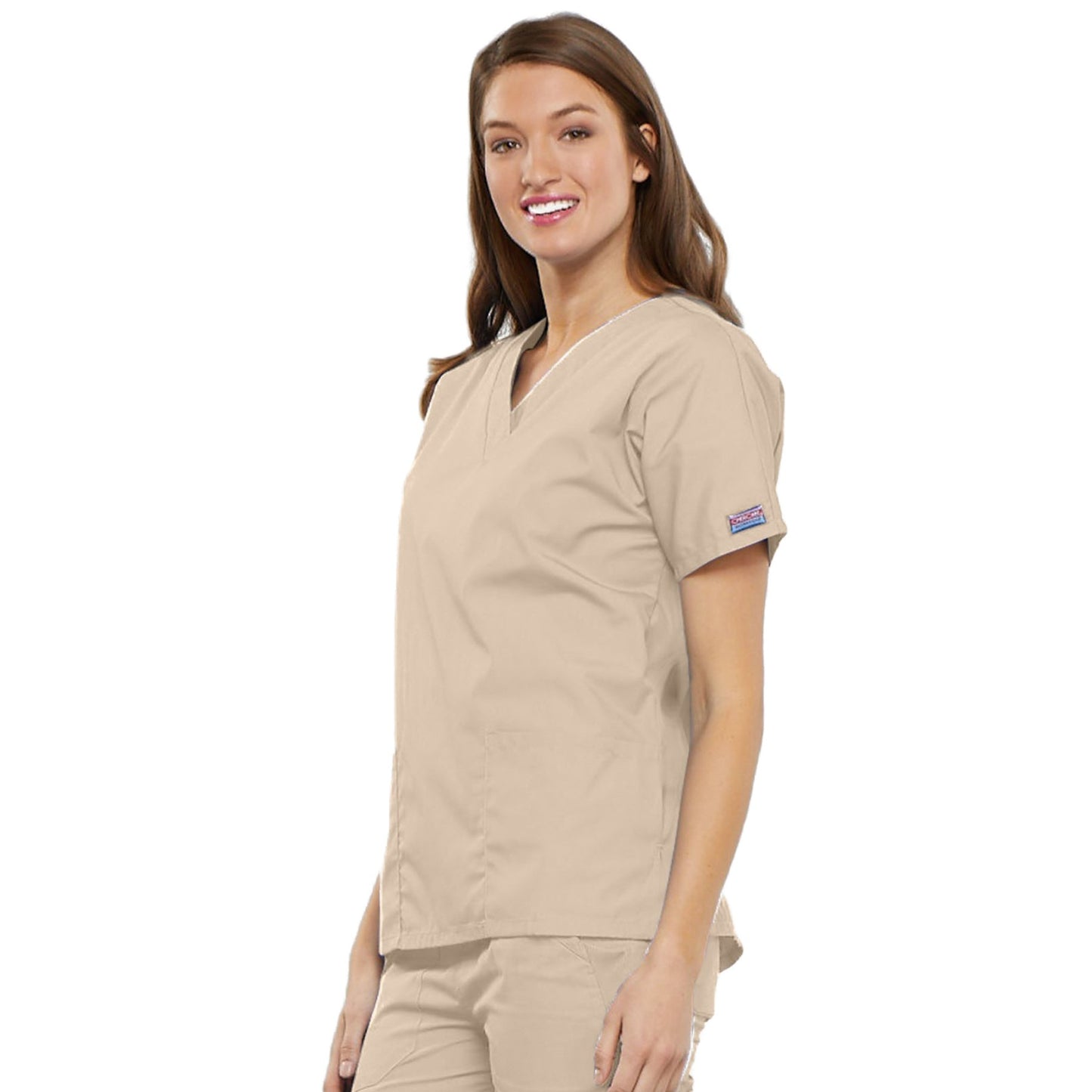 Cherokee Workwear 4700 Scrubs Top Women's V-Neck Khaki 4XL