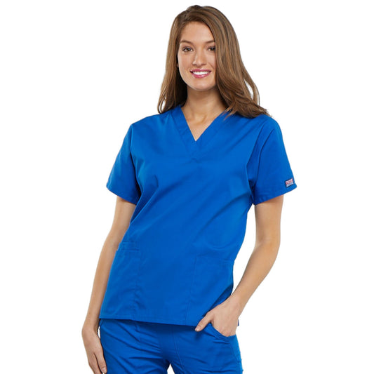 Cherokee Workwear 4700 Scrubs Top Women's V-Neck Royal