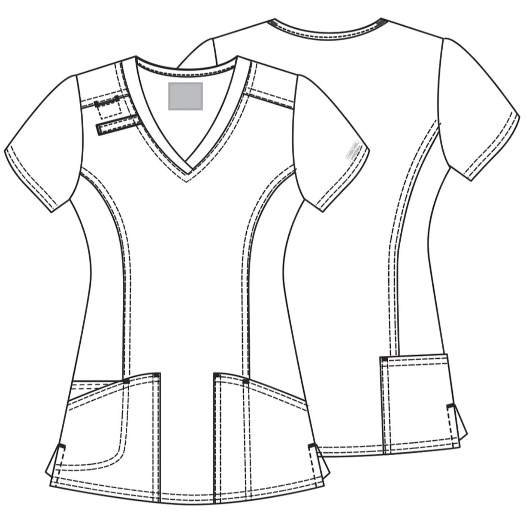 Cherokee Core Stretch 4710 Scrubs Top Women's V-Neck Pewter L