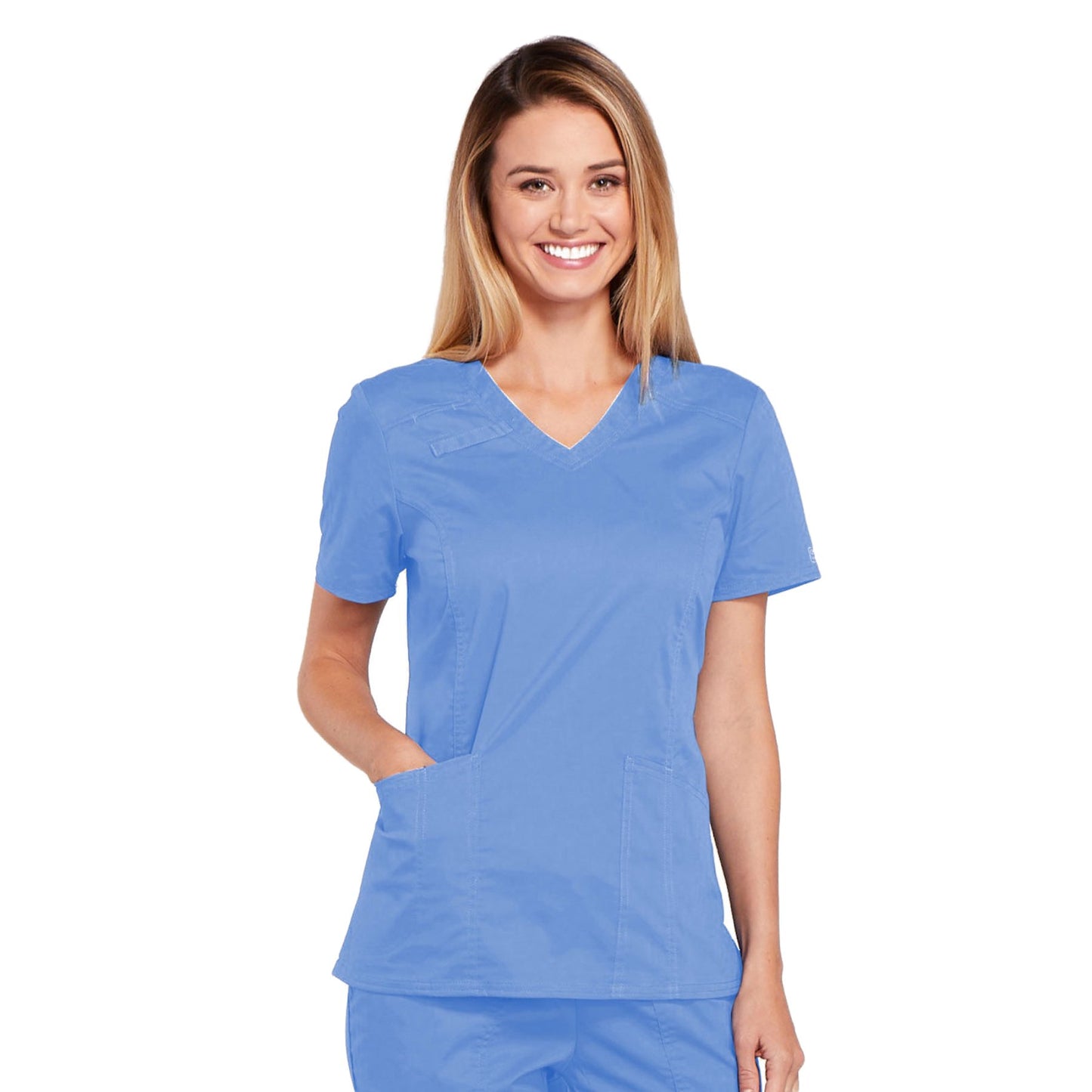Cherokee Core Stretch 4710 Scrubs Top Women's V-Neck Ciel Blue