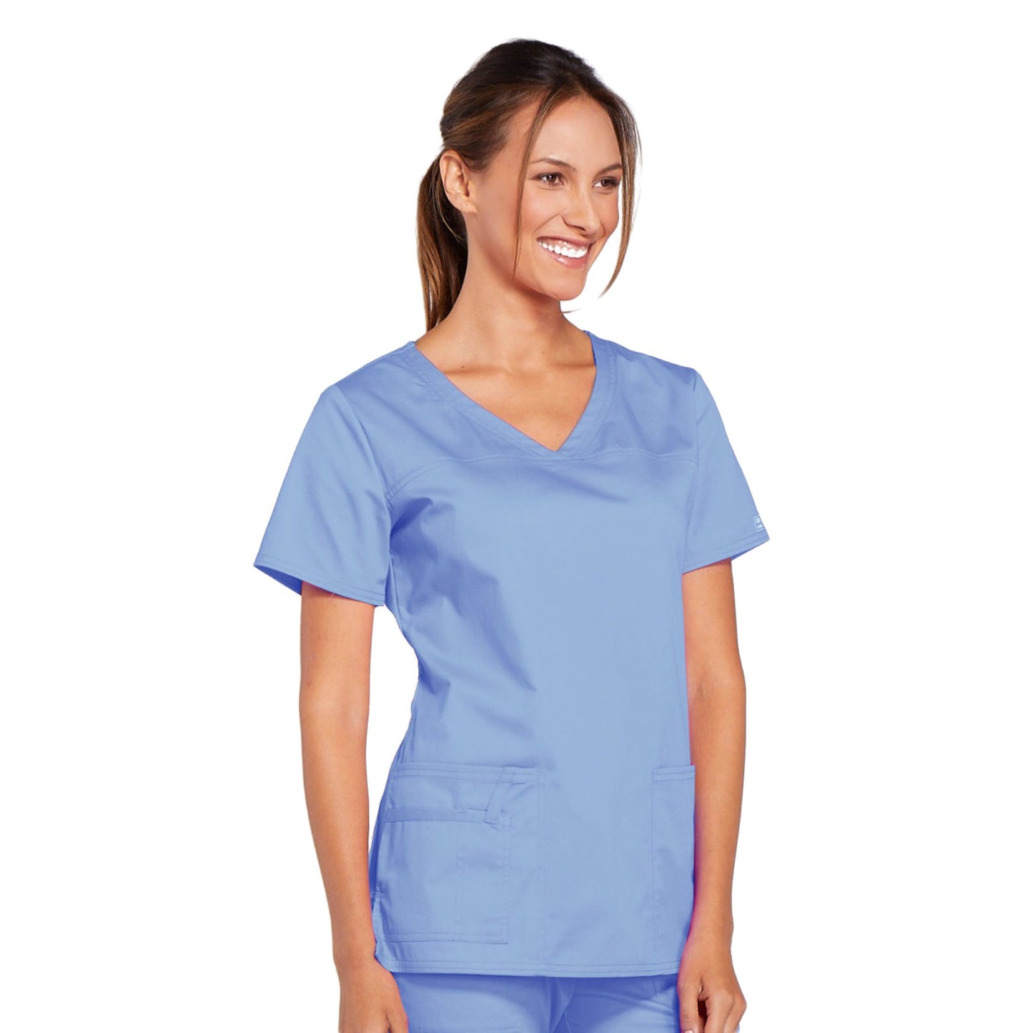 Cherokee Core Stretch 4727 Scrubs Top Women's V-Neck Ciel Blue 5XL