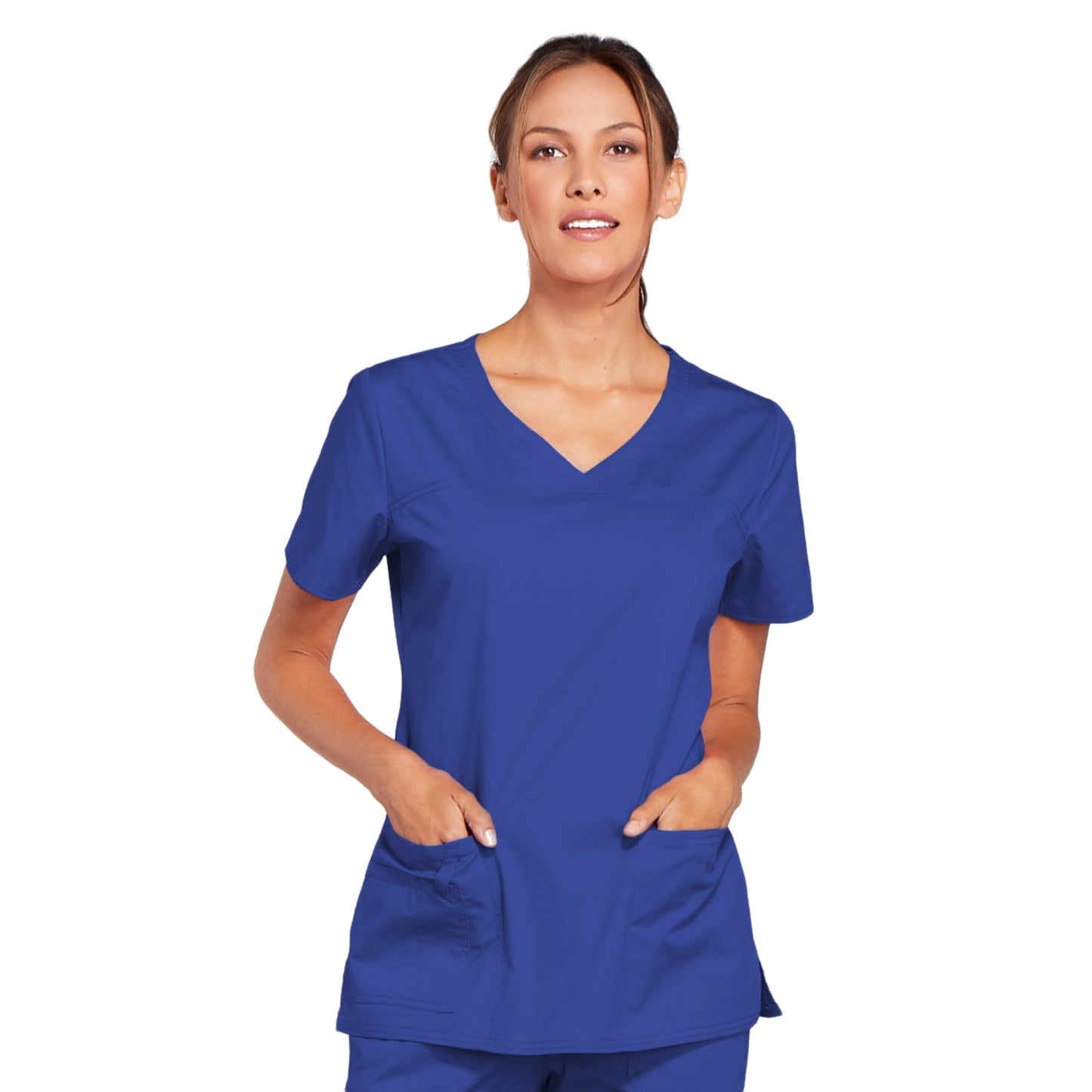 Cherokee Core Stretch 4727 Scrubs Top Women's V-Neck Galaxy Blue