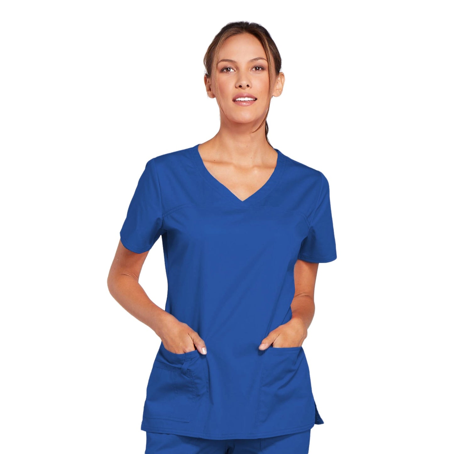 Cherokee Core Stretch 4727 Scrubs Top Women's V-Neck Royal