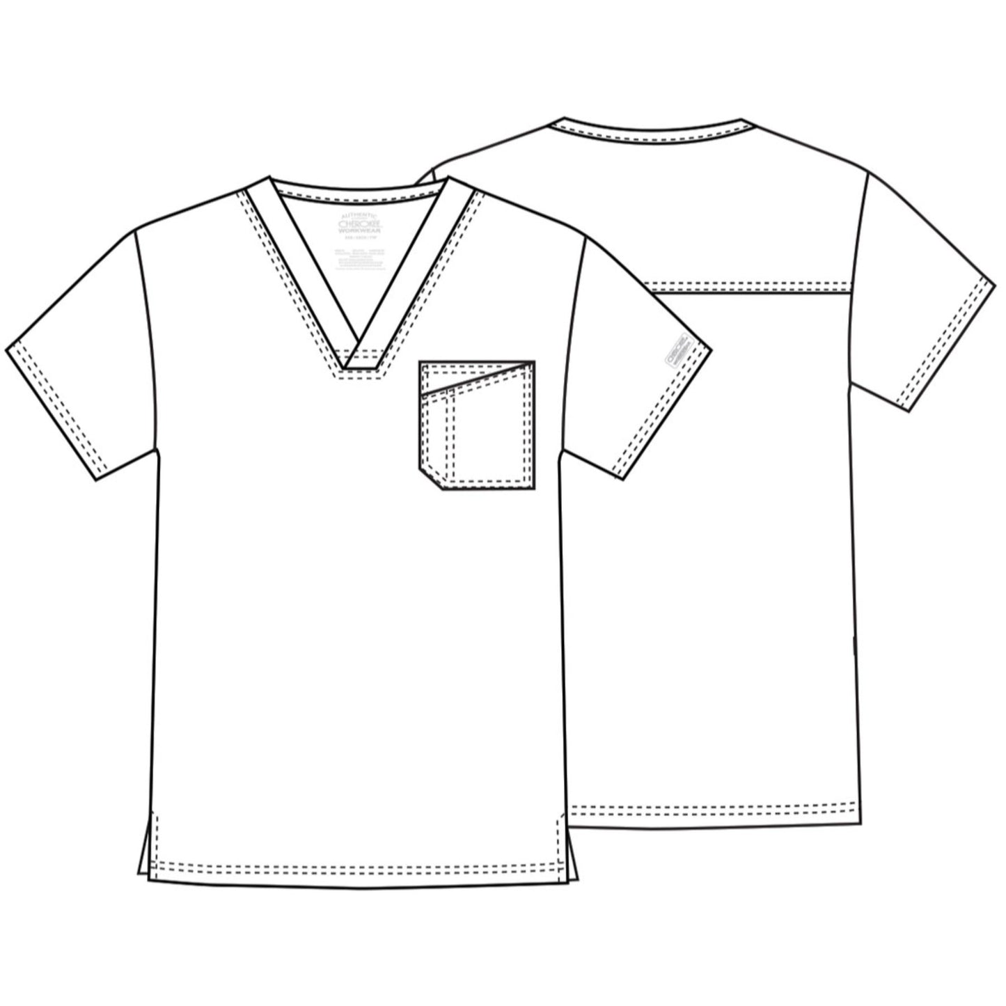 Cherokee Core Stretch 4743 Scrubs Top Men's V-Neck Hunter Green 5XL