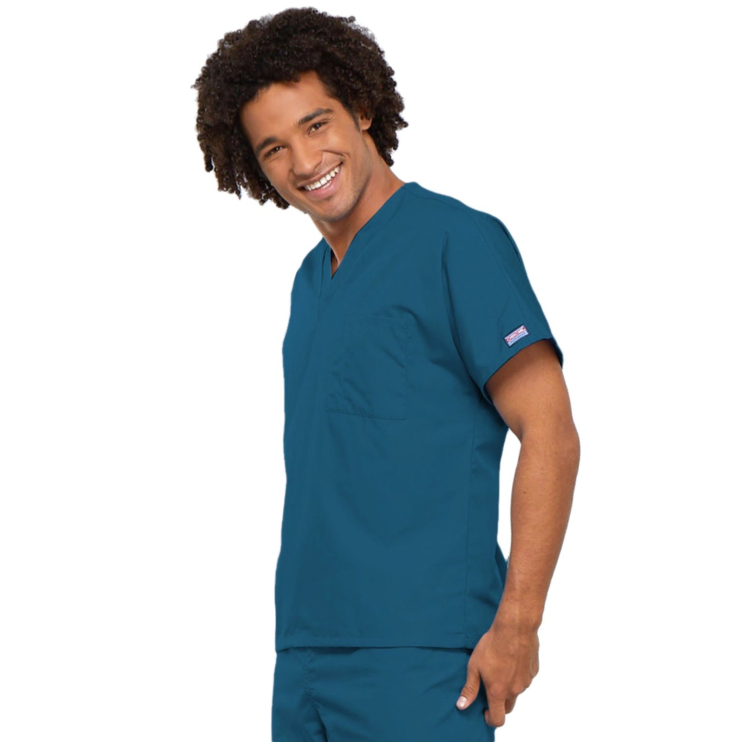 Cherokee Workwear 4777 Scrubs Top Unisex V-Neck Tunic. Caribbean Blue 3XL