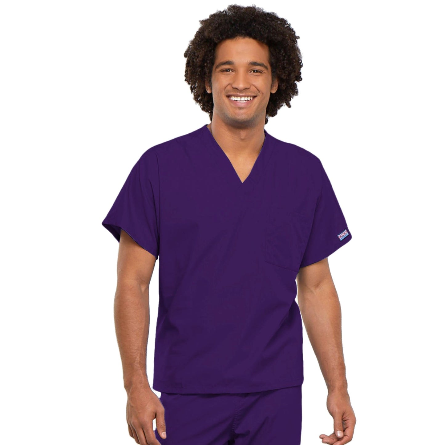 Cherokee Workwear 4777 Scrubs Top Unisex V-Neck Tunic. Eggplant