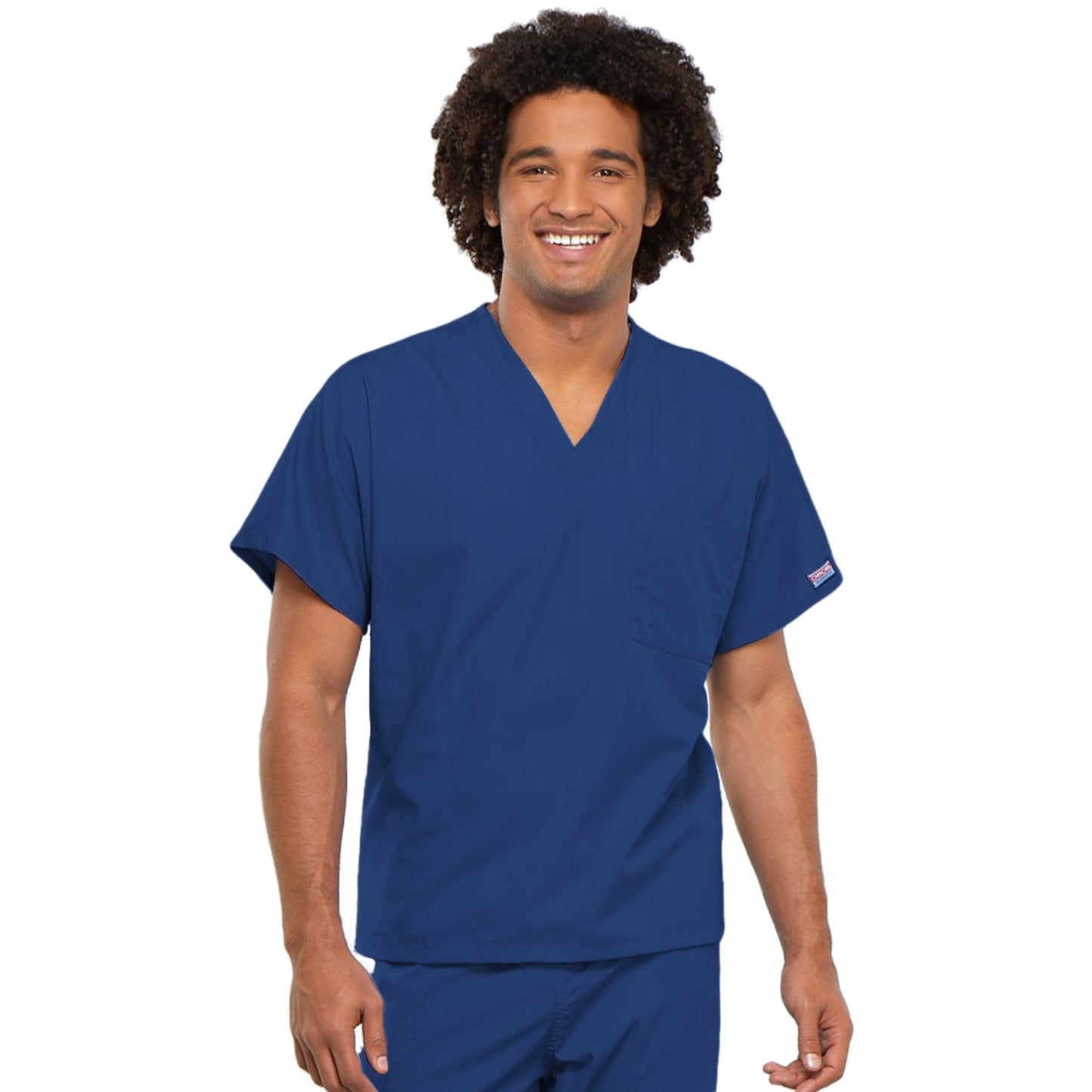 Cherokee Workwear 4777 Scrubs Top Unisex V-Neck Tunic. Galaxy Blue