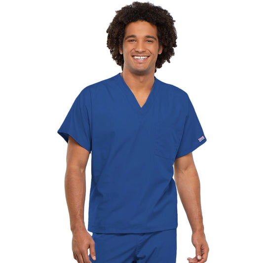 Cherokee Workwear 4777 Scrubs Top Unisex V-Neck Tunic. Royal