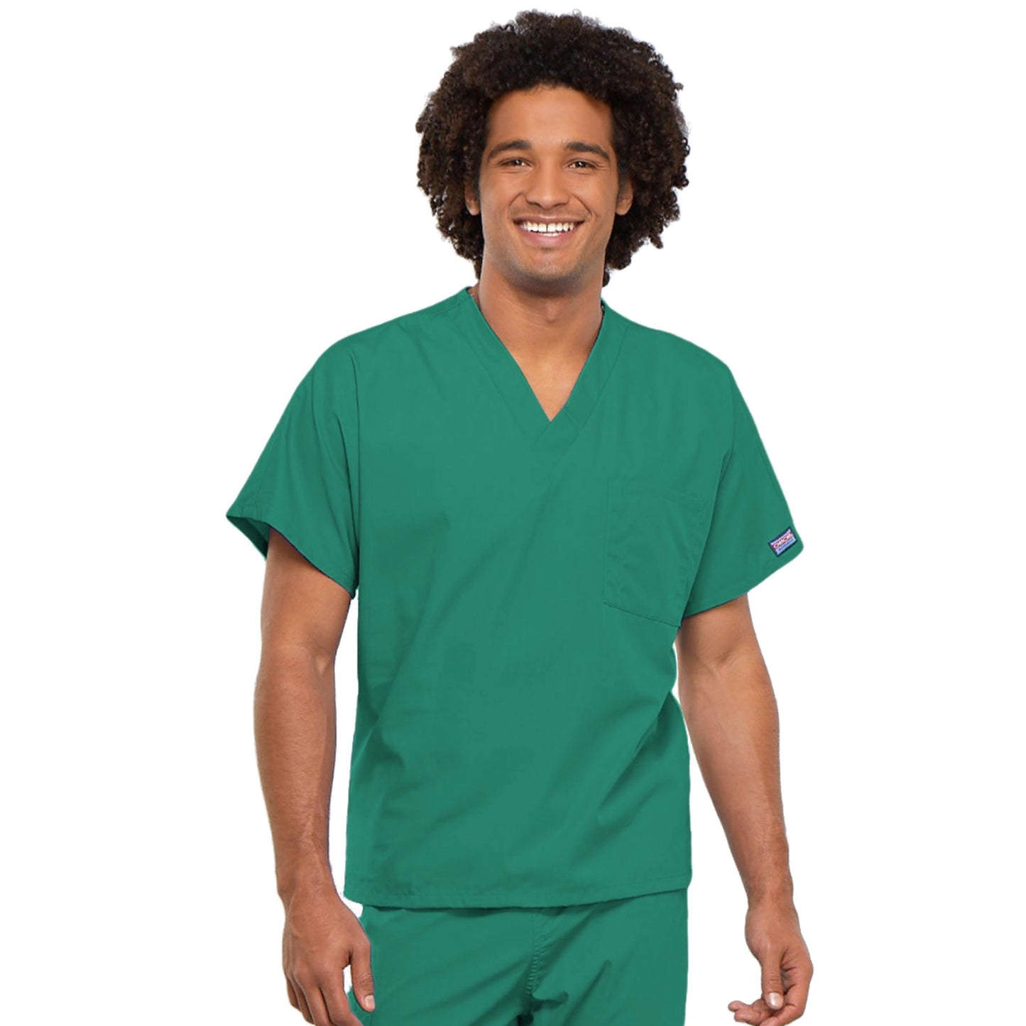 Cherokee Workwear 4777 Scrubs Top Unisex V-Neck Tunic. Surgical Green