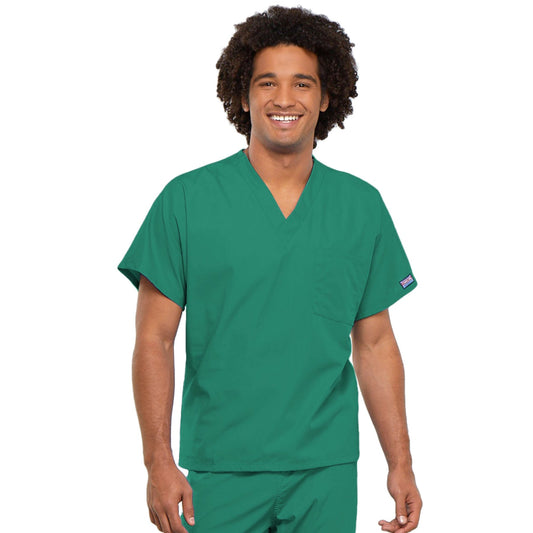 Cherokee Workwear 4777 Scrubs Top Unisex V-Neck Tunic. Surgical Green
