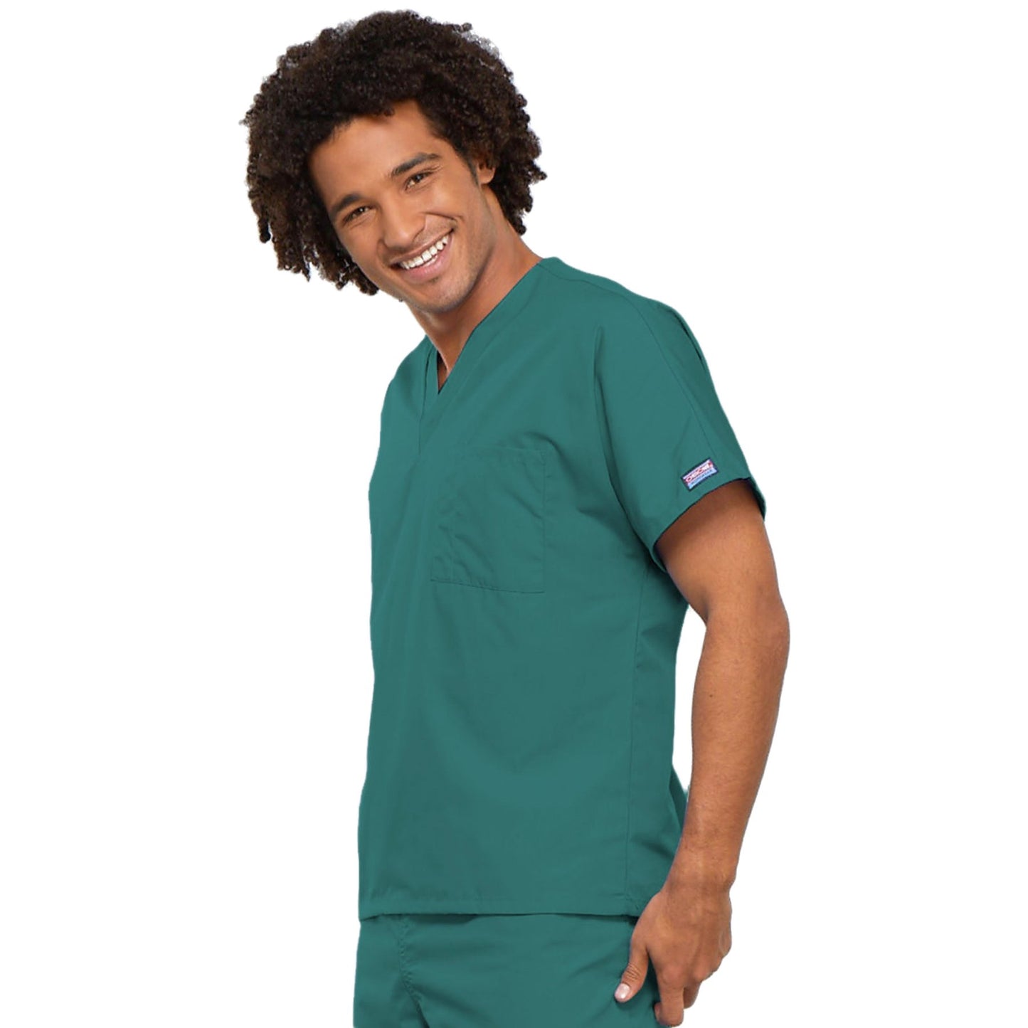 Cherokee Workwear 4777 Scrubs Top Unisex V-Neck Tunic. Teal Blue 3XL