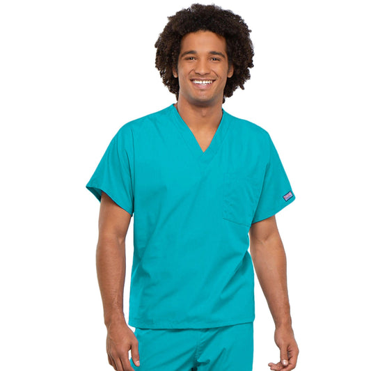 Cherokee Workwear 4777 Scrubs Top Unisex V-Neck Tunic. Turquoise