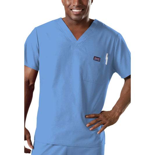 Cherokee Workwear 4789 Scrubs Top Men's V-Neck Ciel Blue