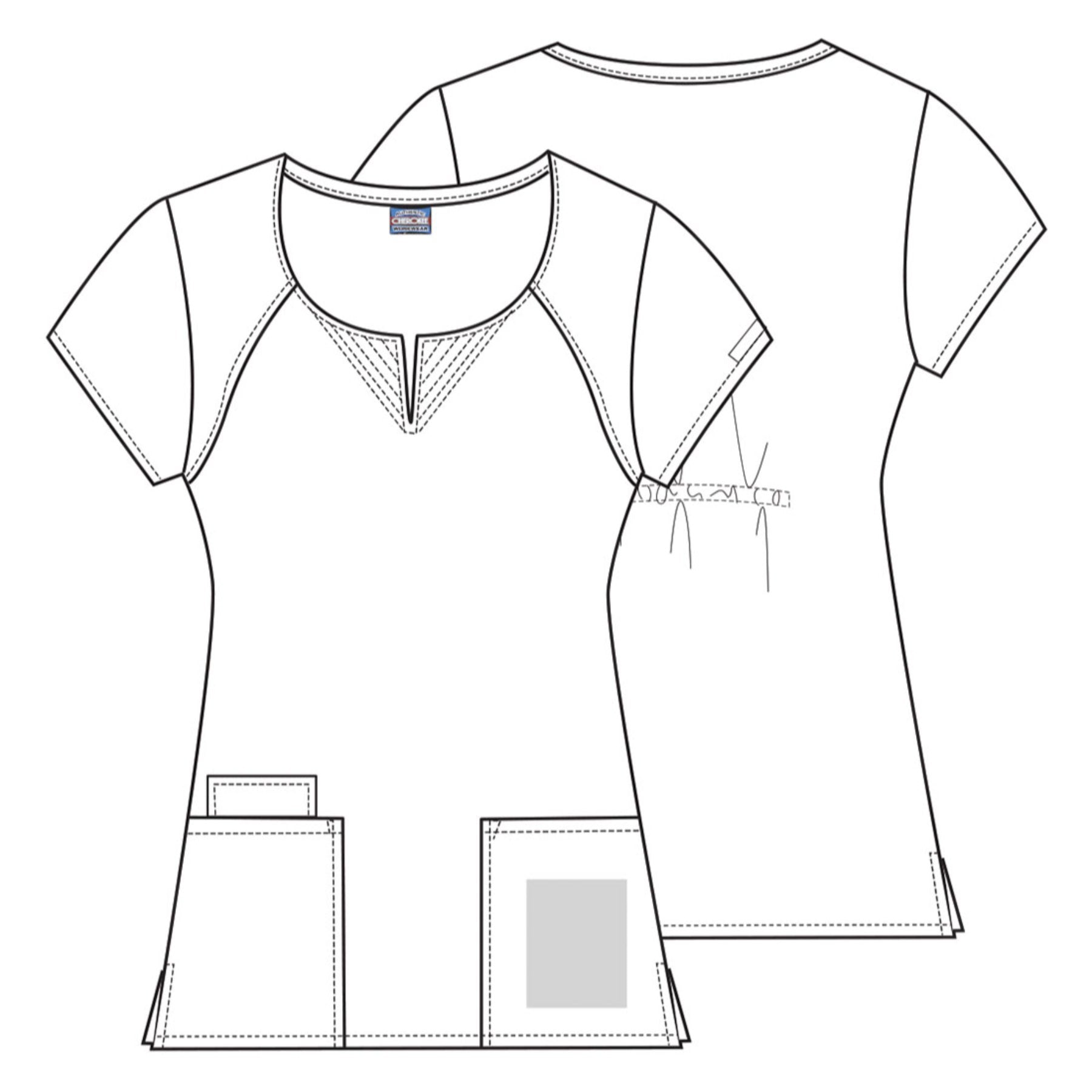 Cherokee Workwear 4824 Scrubs Top Women's Round Neck Khaki 3XL