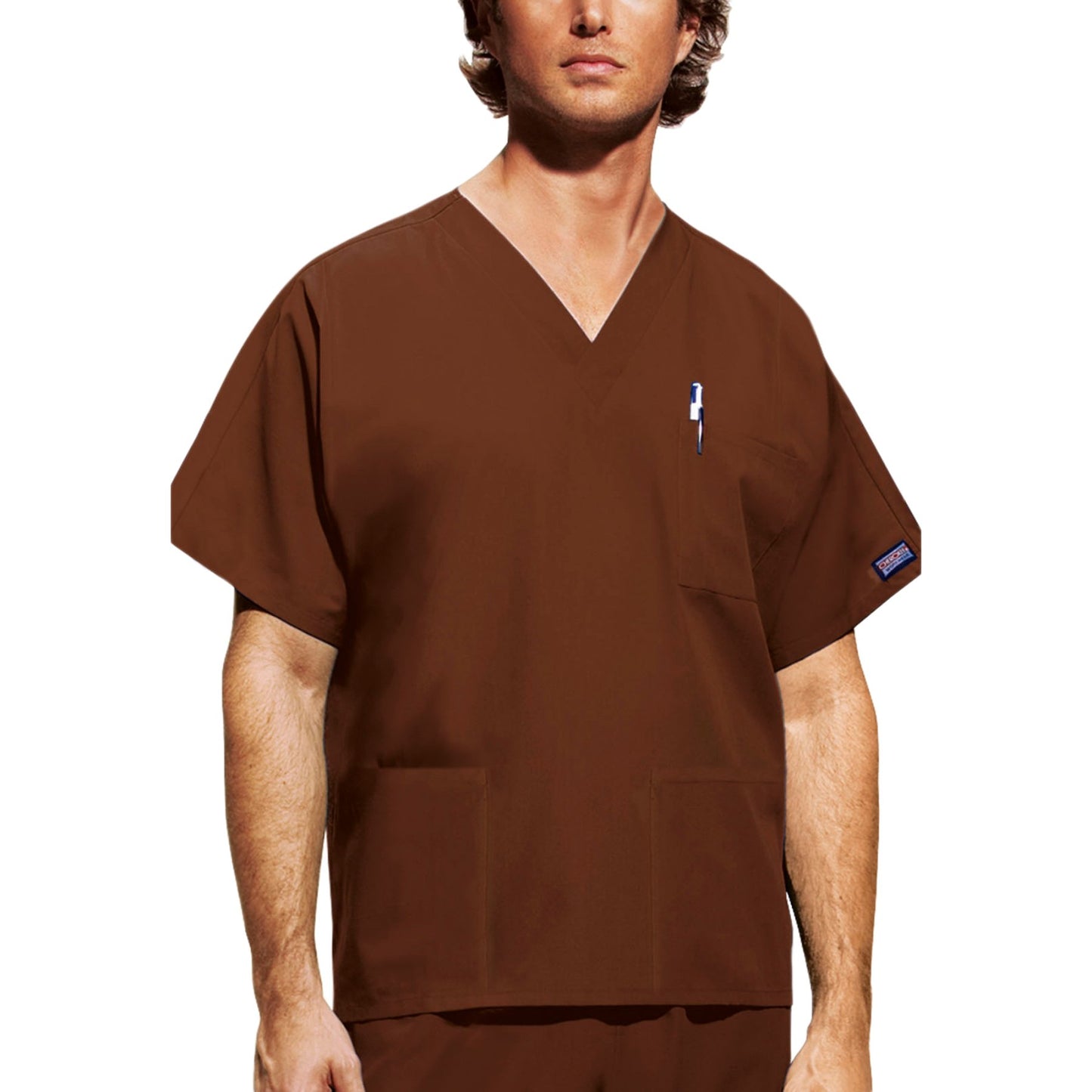Cherokee Workwear 4876 Scrubs Top Unisex V-Neck Chocolate