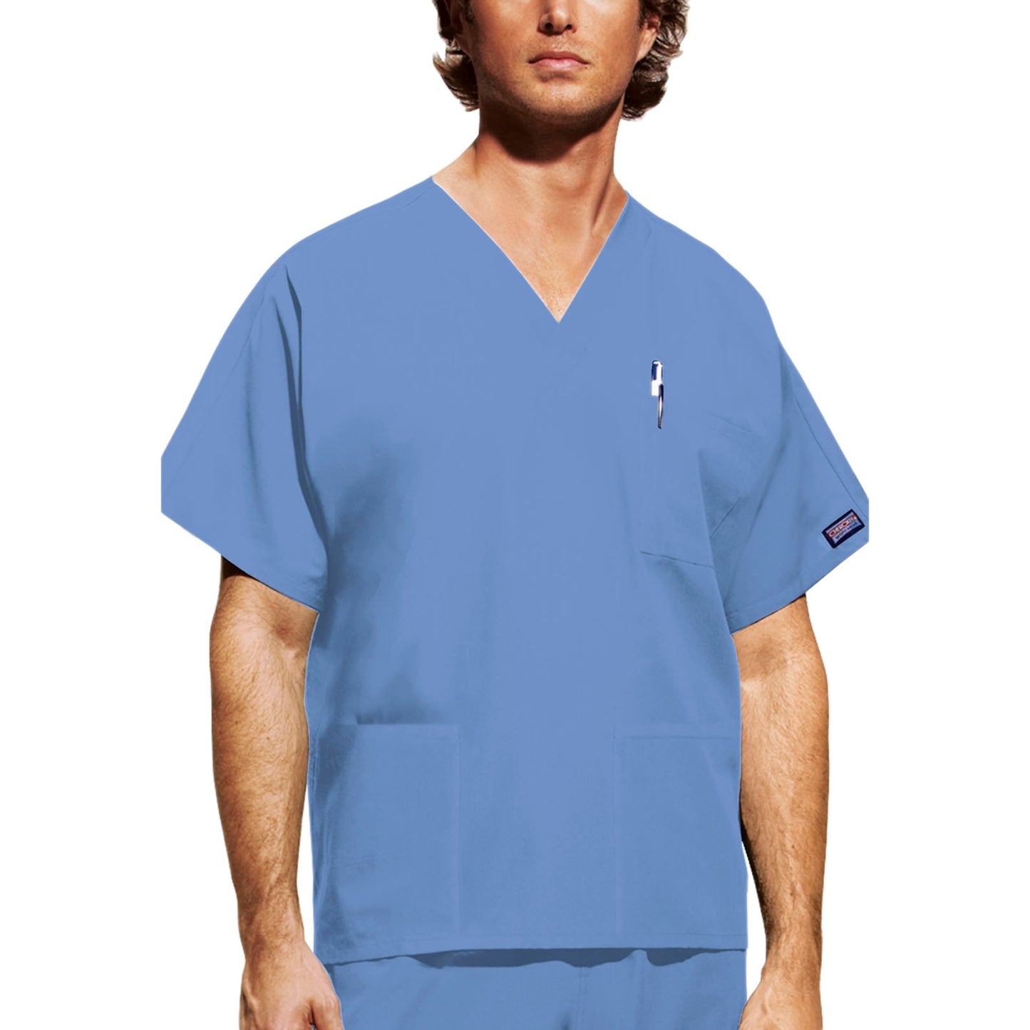 Cherokee Workwear 4876 Scrubs Top Unisex V-Neck Ciel Blue
