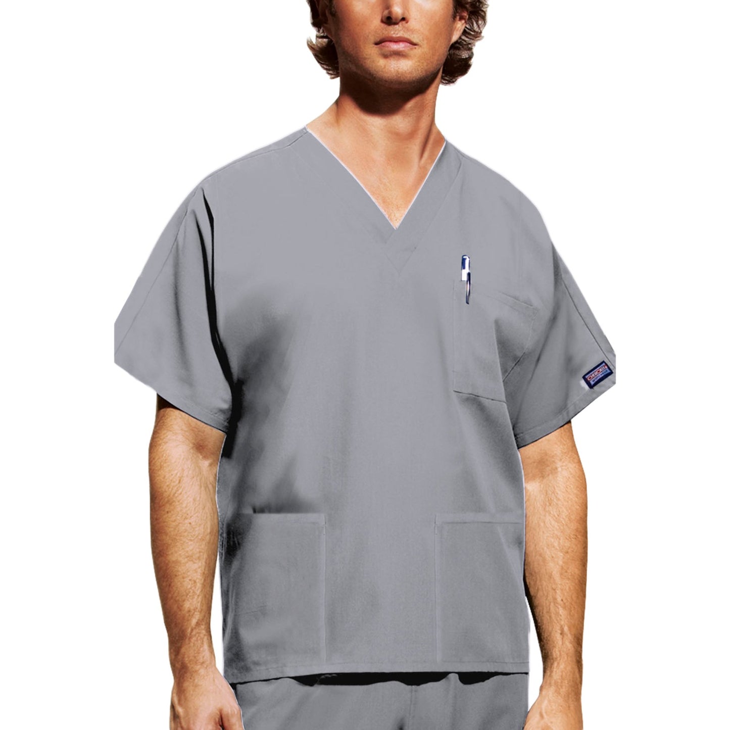 Cherokee Workwear 4876 Scrubs Top Unisex V-Neck Grey