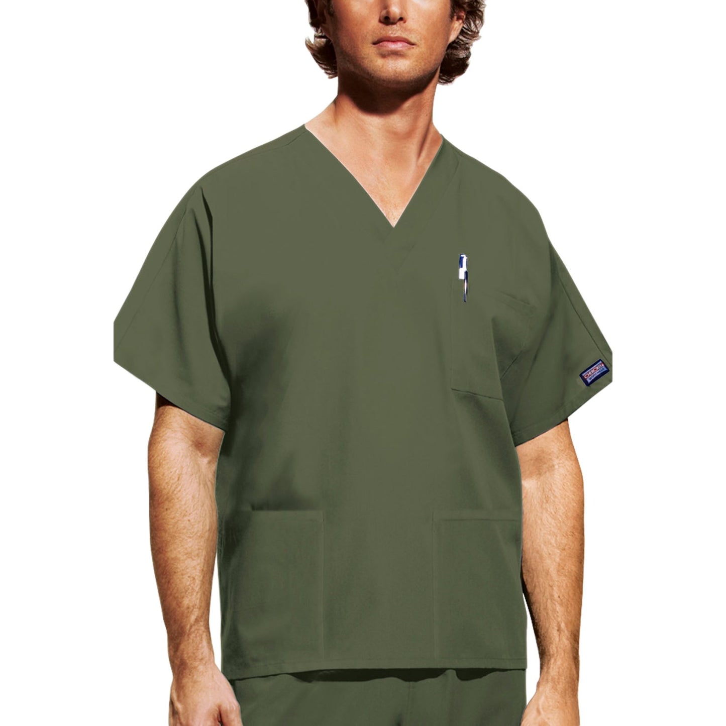 Cherokee Workwear 4876 Scrubs Top Unisex V-Neck Olive