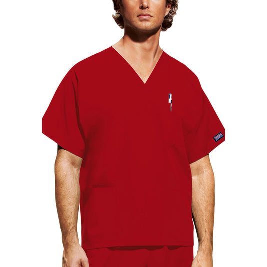 Cherokee Workwear 4876 Scrubs Top Unisex V-Neck Red