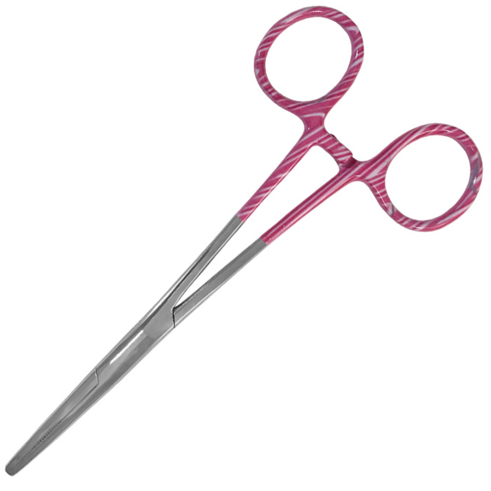Prestige 5.5" Colormate Kelly Forceps Candy Swirls Pink