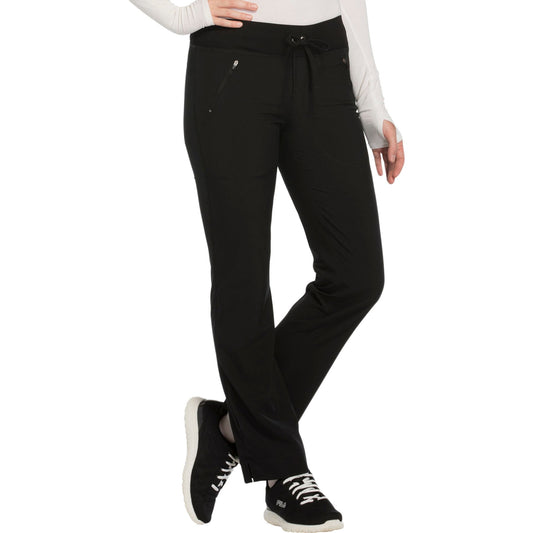 Cherokee Infinity CK100A Scrubs Pants Women's Mid Rise Tapered Leg Drawstring s Black