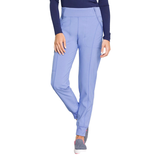 Cherokee Infinity CK110A Scrubs Pants Women's Mid Rise Tapered Leg Jogger Ciel Blue