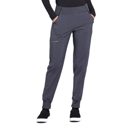 Cherokee Infinity CK110A Scrubs Pants Women's Mid Rise Tapered Leg Jogger Pewter