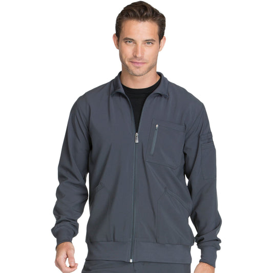 Cherokee Infinity CK305A Scrubs Jacket Men's Zip Front Pewter