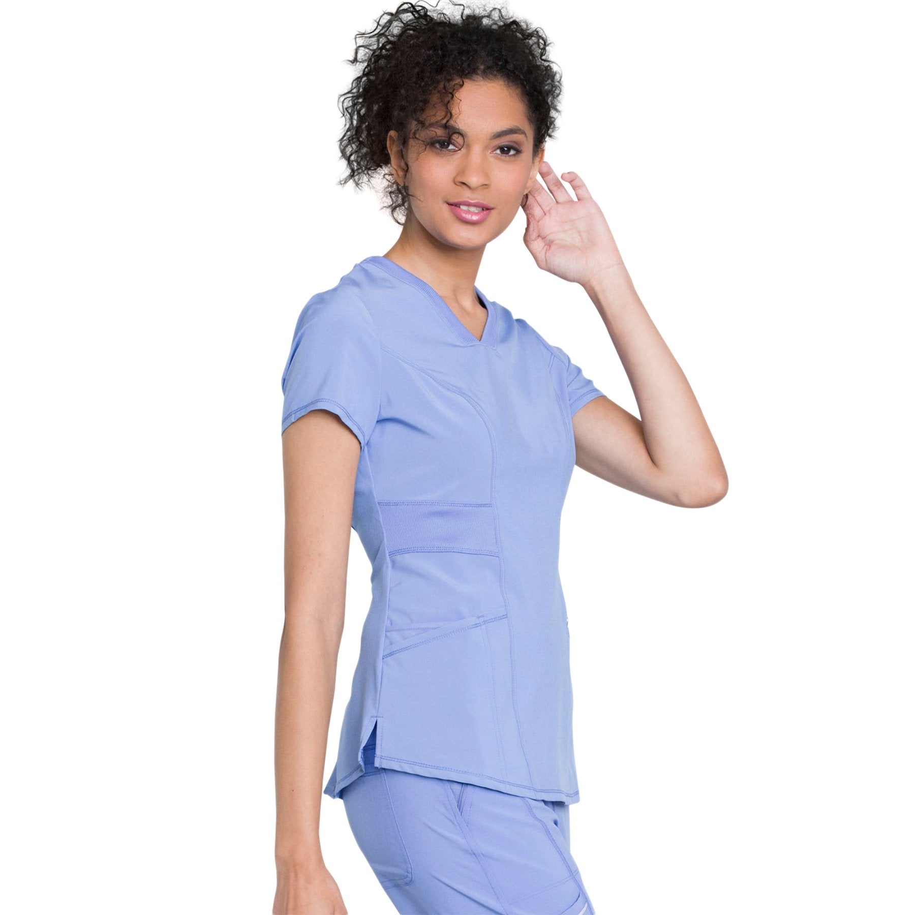 Cherokee Infinity CK623A Scrubs Top Women's V-Neck Ciel Blue 5XL