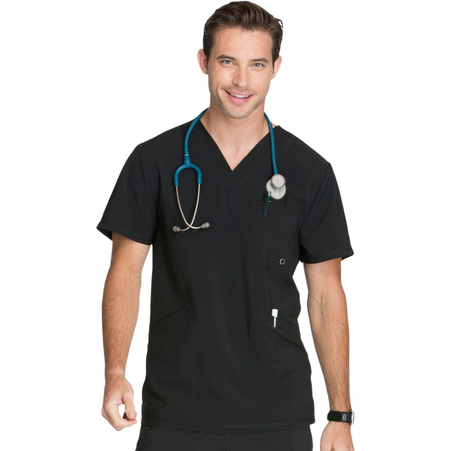 Cherokee Infinity CK900A Scrubs Top Men's V-Neck Black