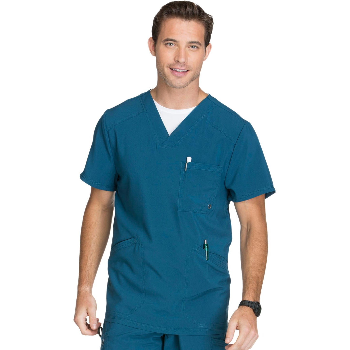 Cherokee Infinity CK900A Scrubs Top Men's V-Neck Caribbean Blue