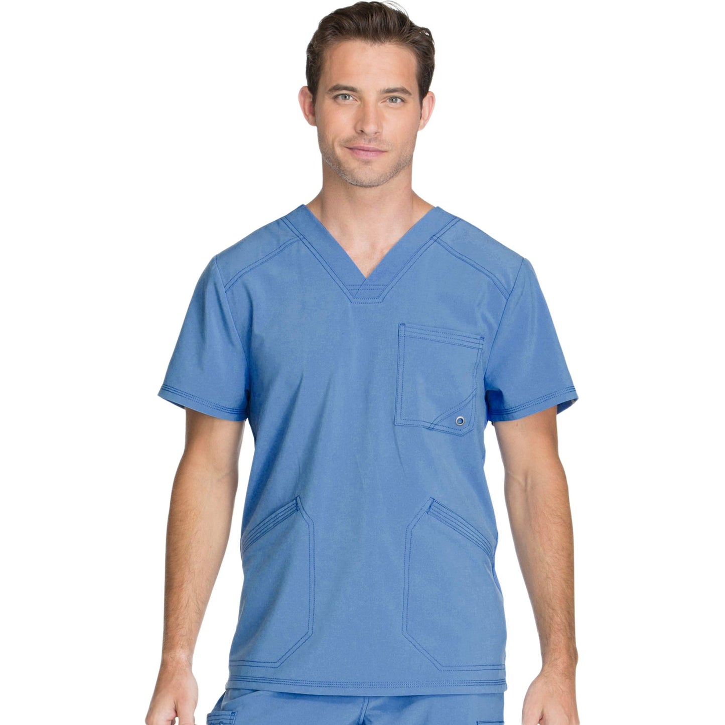 Cherokee Infinity CK900A Scrubs Top Men's V-Neck Ciel Blue