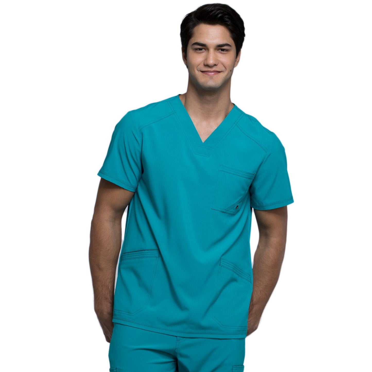Cherokee Infinity CK900A Scrubs Top Men's V-Neck Teal Blue