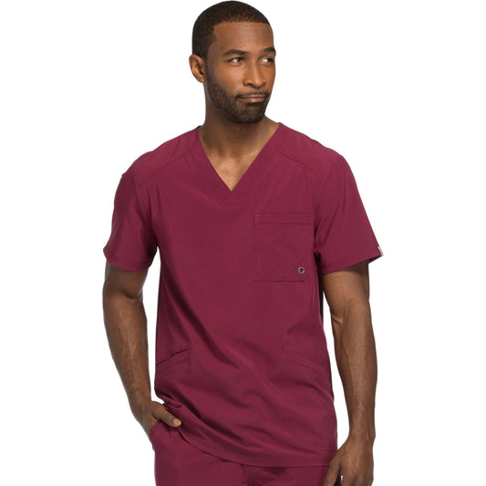 Cherokee Infinity CK900A Scrubs Top Men's V-Neck Wine