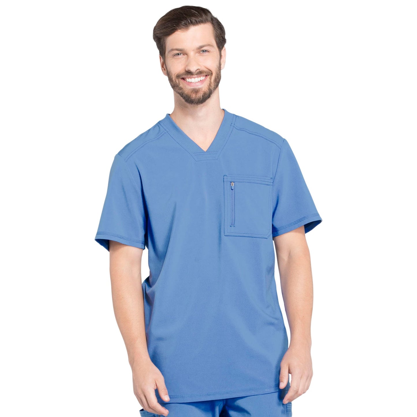 Cherokee Infinity CK910A Scrubs Top Men's V-Neck Ciel Blue